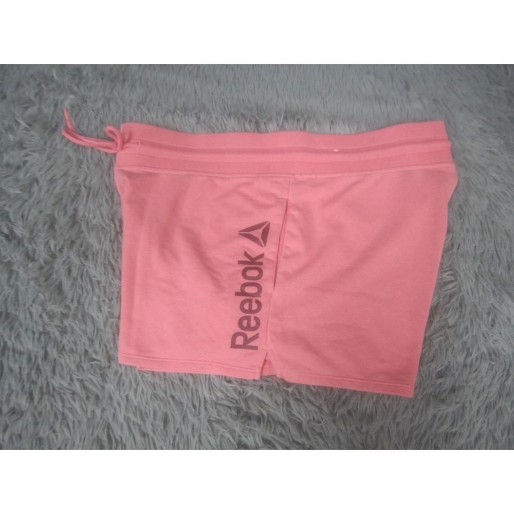 Reebok Shorts Womens XL Pink French Terry Sweat Drawstring Athletic Running - Picture 6 of 11